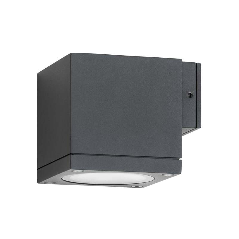 Außenwandleuchte 5161 schwarz Alu Glas 1x GU10 dimmbar IP65 LCD - 4260277682712