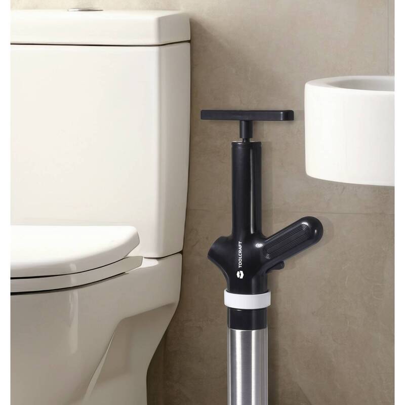 Toolcraft Toiletten-Pümpel Hand-Rohrreinigungsgerät Edelstahl rostfrei 34x8x27cm - 4064161474069