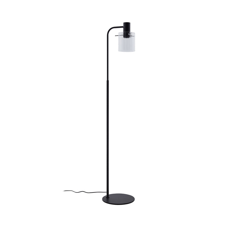 Lucande Stehleuchte Eirian schwarz Lampe Leuchte 150cm E27 Glas elegant modern - 4251911775525