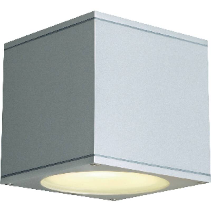 SLV Außenwandleuchte Big Theo silbergrau 1-flammig GU10 IP44 Aluminium - 4024163100458