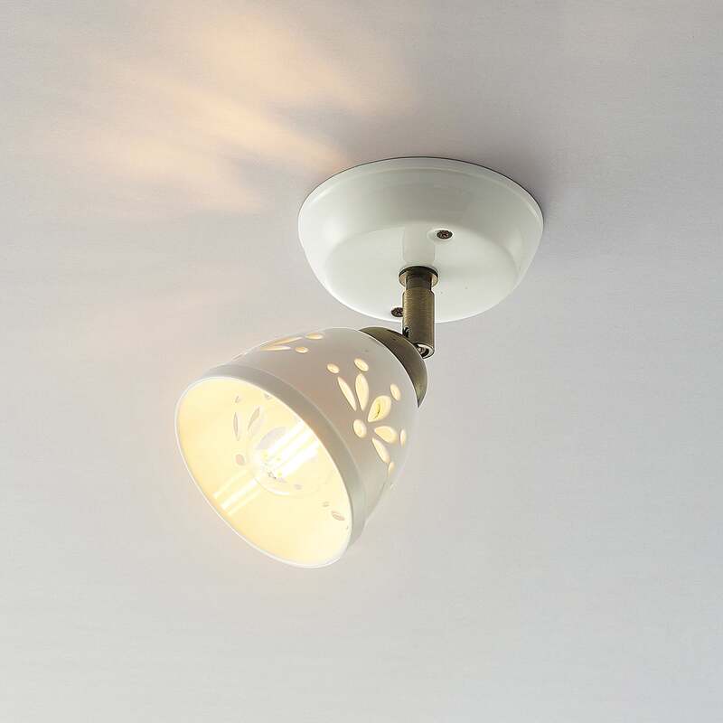 Lindby Strahler Sanrike LED Deckenstrahler Lampe dimmbar Keramik weiß 19x12cm - 4251911704105