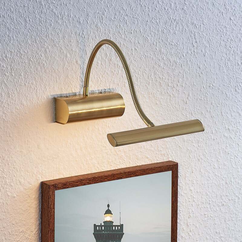 Lindby LED-Bilderleuchte Rakel dimmbar Wandleuchte messing matt Flexarm 18,5cm - 4251096563528