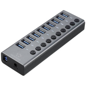 B-Ware RENKFORCE 10 PORT USB 3.1 GEN 2-HUB Aluminiumgehäuse 10 GBit/s 1,2 m