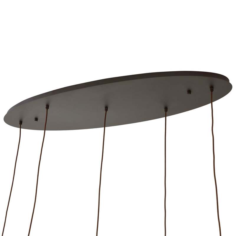 Lindby Hängeleuchte Valentina LED Pendelleuchte dimmbar grau 125cm 5-flammig - 4251911774726