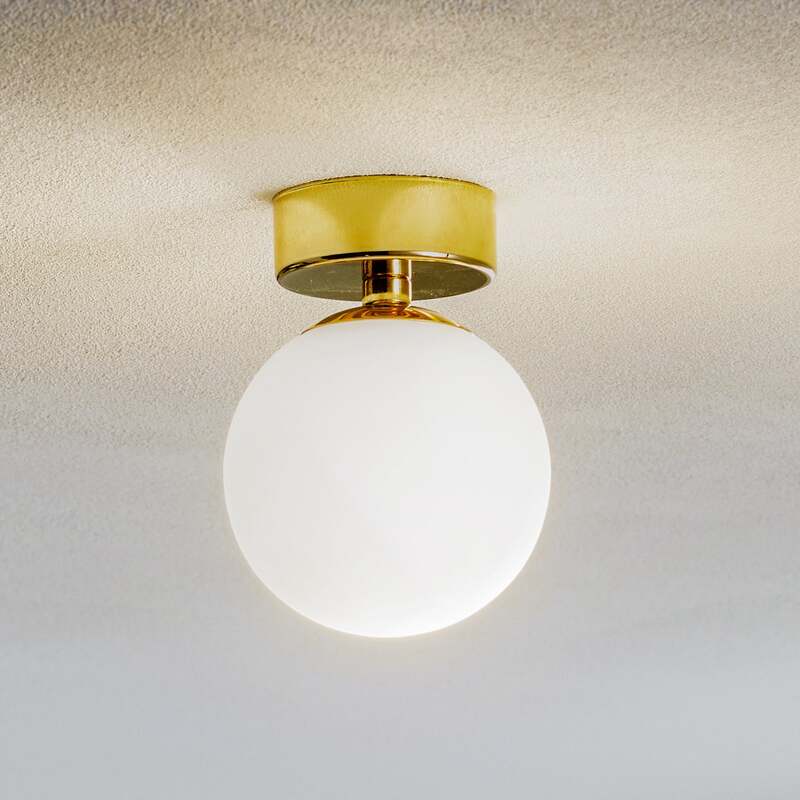 Deckenleuchte Fatis Opalglas Messing einflammig dimmbar 17cm 12cm E14 - 5902553218435