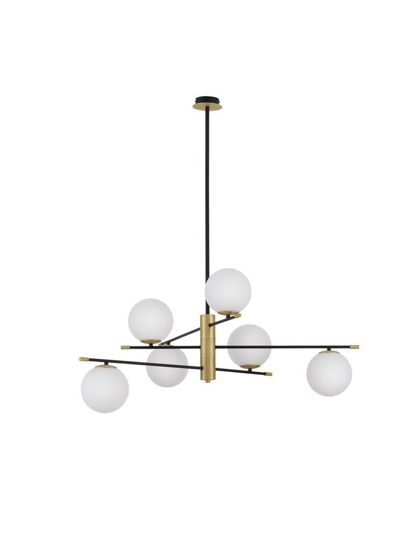 Nova Luce Pendelleuchte Hängeleuchte GIT G9 LED Gold dimmbar 6-flammig 120x100cm - 5212017434135
