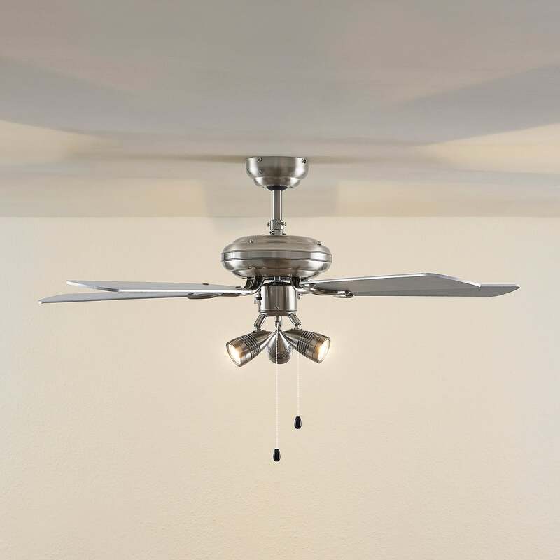 Lindby Deckenventilator Anariki leise Ventilator mit Licht silber Ø 108,5 cm - 4251911744675