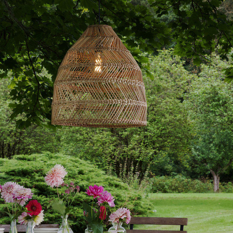 PR Home Außenhängelampe Maja Rattan LED Gartenlampe Pendelleuchte IP44 Ø53cm - 7330976110032