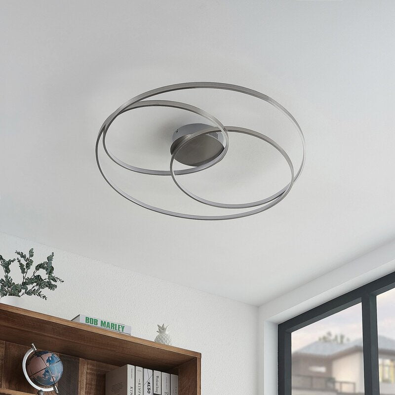 Lindby Kateryna LED-Deckenlampe Deckenlampe Deckenlicht Wohnzimmerlampe nickel - 4251911707359