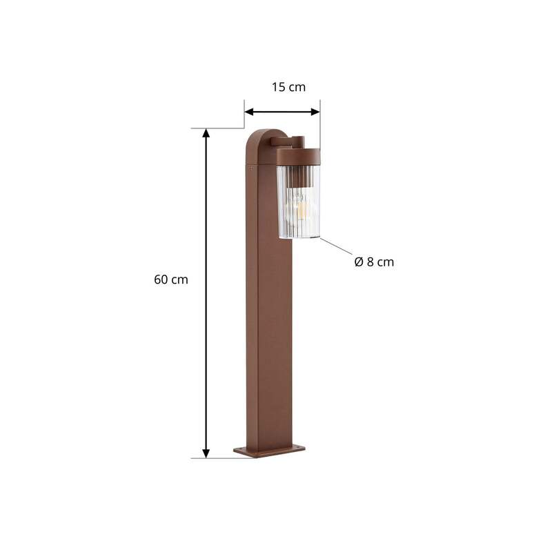 Lindby Wegeleuchte Außenlampe Kaliro rostfarben Aluminium E27 LED 60 cm IP54 - 4255830909269