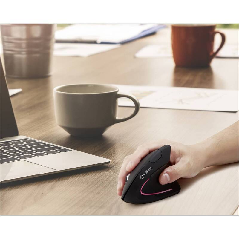 Renkforce Computermaus Ergonomisch RF-WM-322 Funk Optisch Schwarz 5 Tasten - 4064161039602