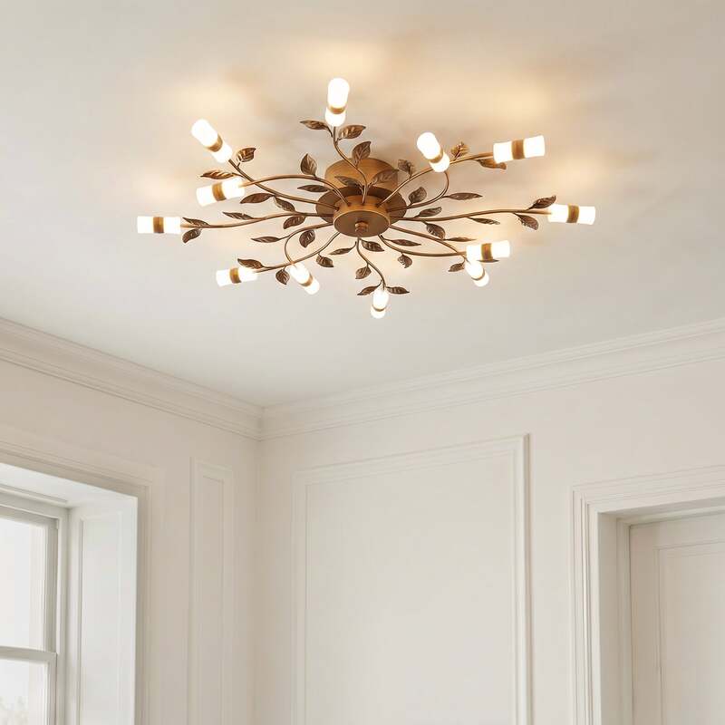 Lindby Deckenleuchte Bentas LED Lampe Leuchte warmweiß bronze Ø80cm 11cm hoch - 4251096574913