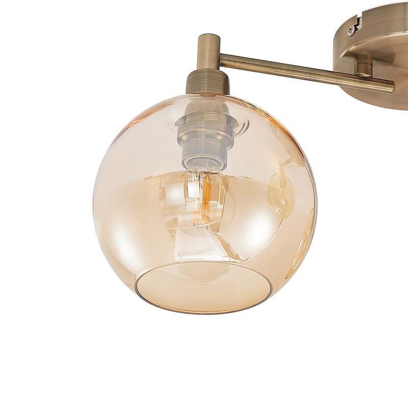 Lindby Jemissa Deckenlampe 3-flammig amber dimmbar 21,5 cm Höhe 46 cm Durchme... - 4251911729627