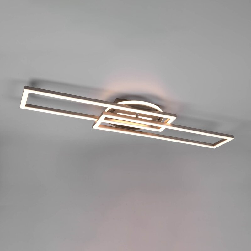 Reality Leuchten Deckenleuchte Lampe LED Twister drehbar Fernbedienung nickel ma - 4017807540451