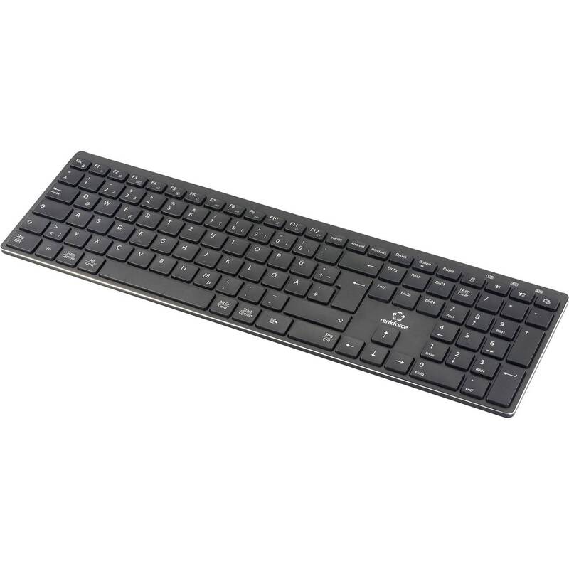 Renkforce RF-ARKB-400 Tastatur Keyboard Multi-Geräte wiederaufladbar kabellos - 4064161397092