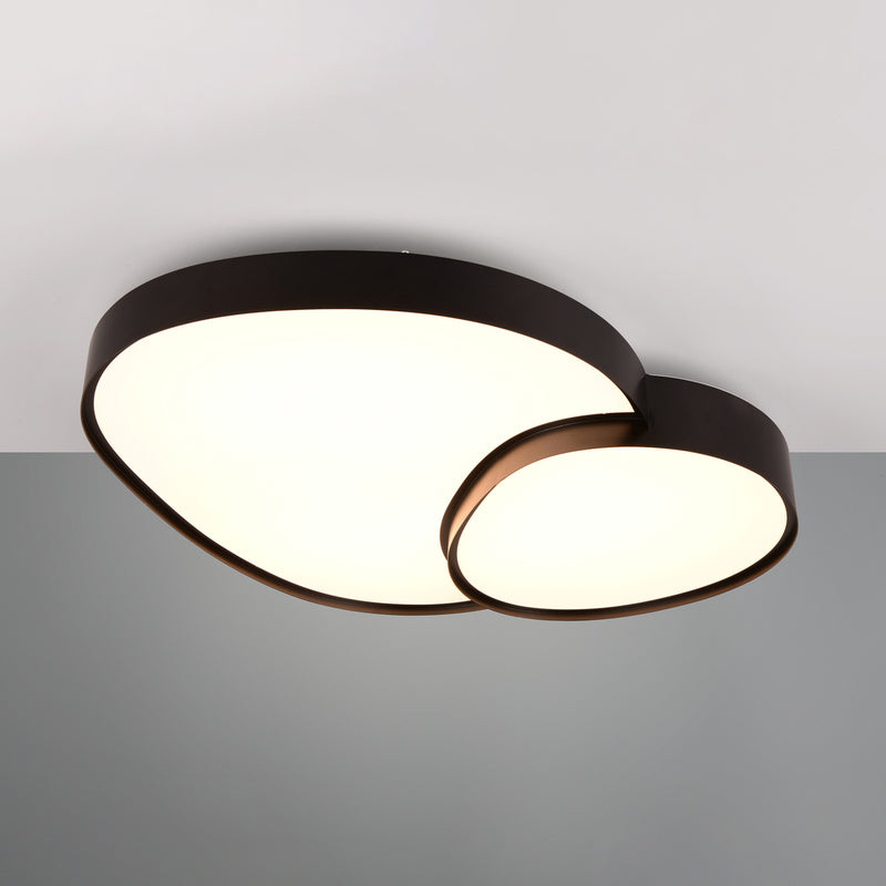 Trio Lighting LED-Deckenleuchte Rise schwarz 77x63 cm dimmbar CCT 45W - 4017807600612
