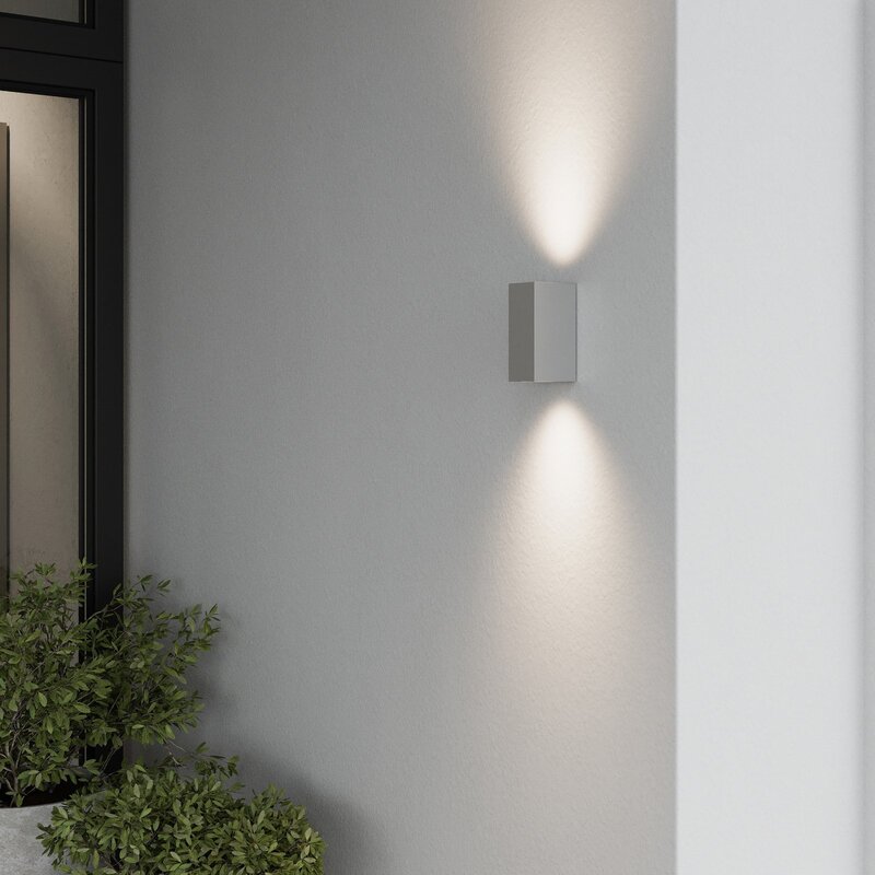 Lucande Silberne Außenwandleuchte AußenWandleuchte Leuchte Tavi Bridgelux LED - 6291105700696