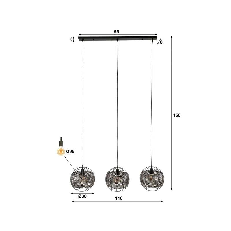 Setengah Hängeleuchte Pendelleuchte Metall schwarz braun Leuchte Lampe - 8713244081026