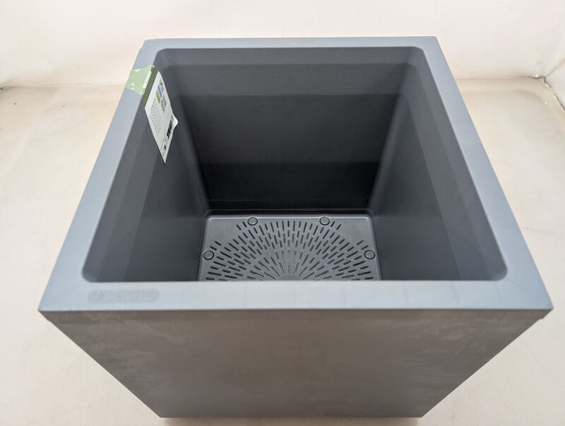 Deroma Pflanztopf Quadro Millenium 39x39cm Aschgrau Garten Pflanzgefäß robust - 0191942105486