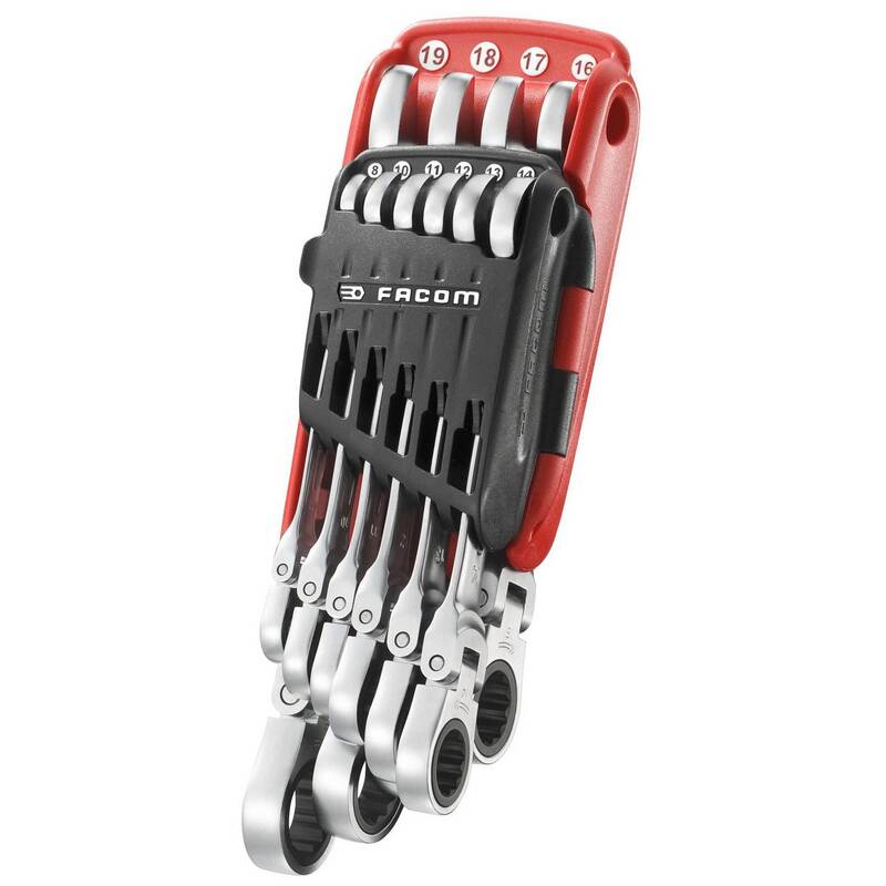 Facom Knarren-Ring-Maulschluessel Set Gabelschlüssel Gelenkkopf 10tlg metrisch - 3662424081569