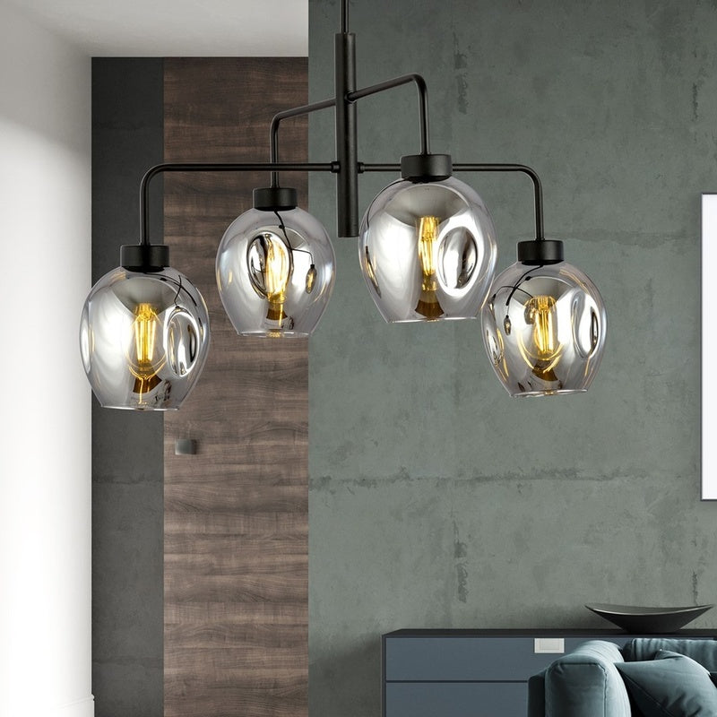 emibig Hängeleuchte Lukka LED Pendelleuchte Lampe 4-flammig schwarz graphit - 5901738923072