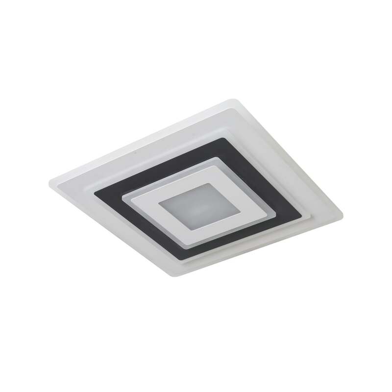 Lindby Deckenleuchte Rebeka LED Lampe dimmbar CCT 50x50cm schwarz weiß 2400Lumen - 4255830903045