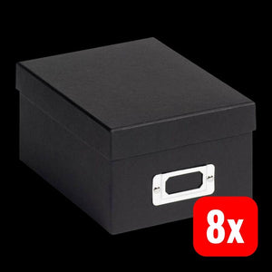 8x B-Ware walther+ design Fotoalbum schwarz 22x17cm Strukturpapier mit Metallhalter und