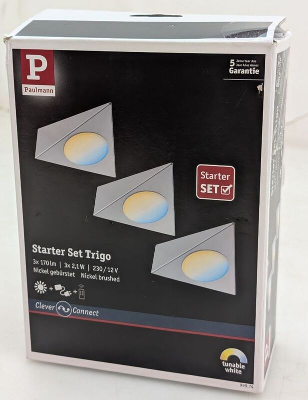 Paulmann Möbellampe LED Trigo 3er Set dimmbar nickel gebürstet 570lm 2700K-6500K - 4000870999745