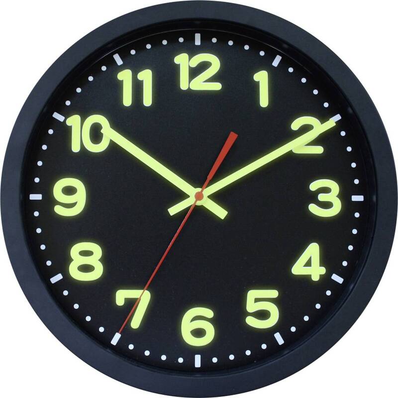 EUROTIME 53861-05 Funk Wanduhr 30 cm x 5 cm Schwarz Uhr Küchenuhr - 4044685500901
