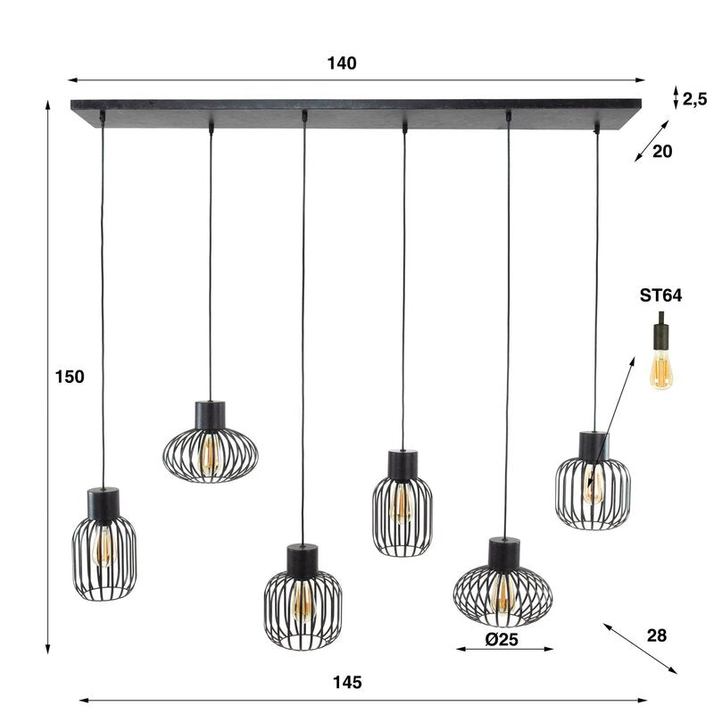 Prison Hängelampe Hängeleuchte Lampe Pendellampe Pendelleuchte E27 SIEHE TEXT - 8713244078354