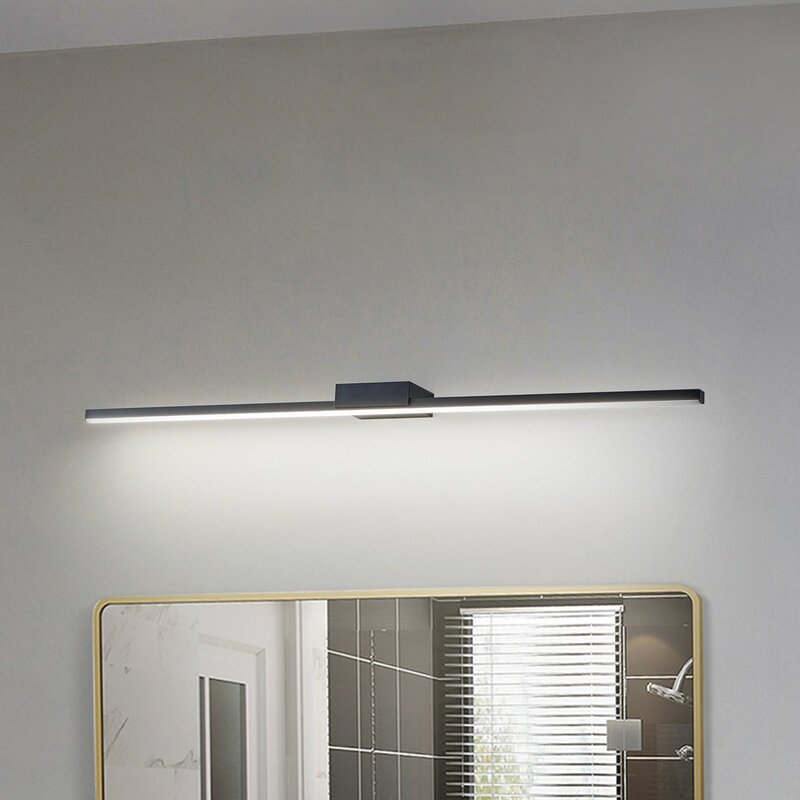 Lucande Spiegellampe Badleuchte LED schwarz Aluminium Kunststoff IP44 90cm - 4251911776409
