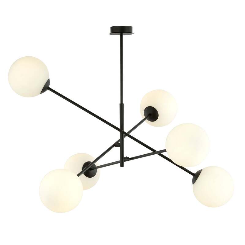 Deckenleuchte Linear schwarz/opal sechsflammig Deckenlampe Lampe SIEHE TEXT/FOTO - 5901738923591