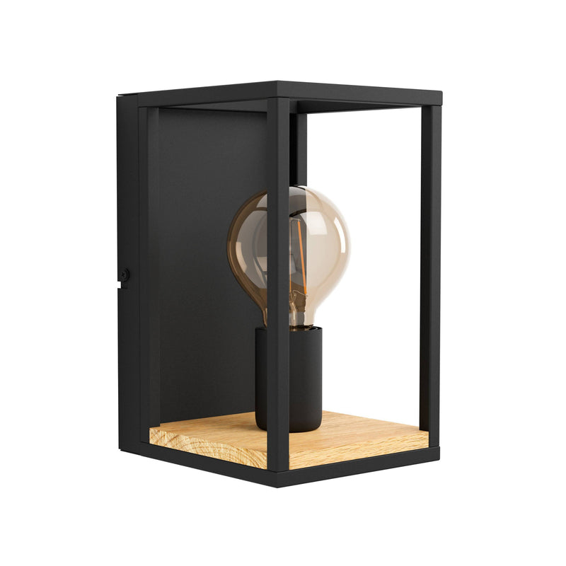 Eglo Wandleuchte Libertad Breite 14 cm schwarz holz Stahl Wandlampe Lampe Spot - 9002759997960