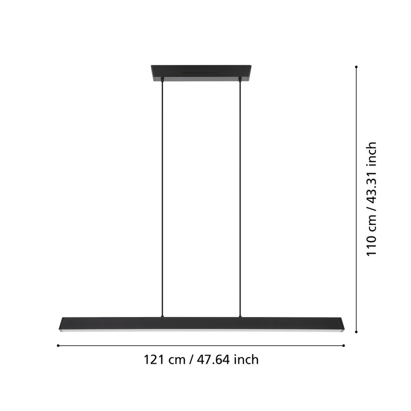 EGLO connect Hängeleuchte Simolaris-Z LED Pendelleuchte dimmbar schwarz 122cm - 9002759996031