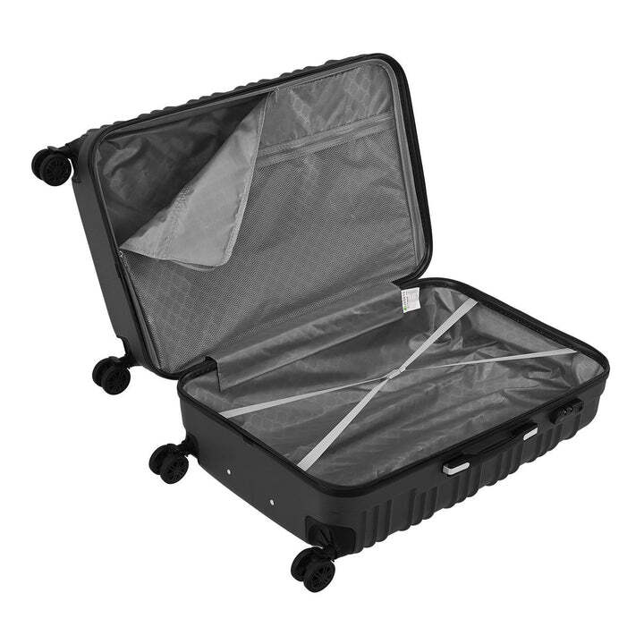 Hartschalen Kofferset Rom 3-teilig ABS-Kunststoff Koffer Set Schwarz 360° Rollen - 4262437184968