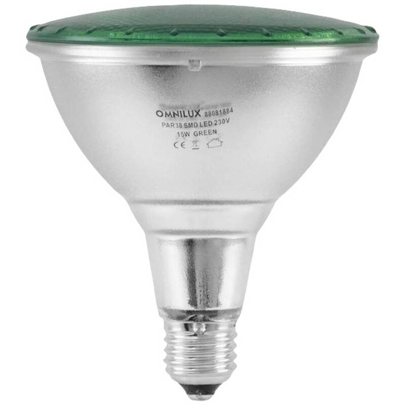 Omnilux Lampe Leuchtmittel LED E27 Grün PAR38 121 x 135 mm 50 Grad 15 W 2 STÜCK - 4026397579949