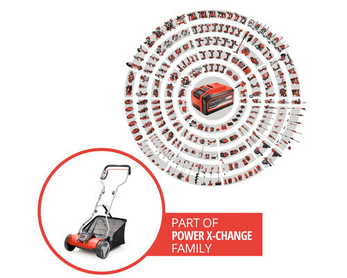 Einhell Akku Rasenmäher GE-HM 18/38 Li Mäher Handrasenmäher ohne Akku rot - 4006825641639