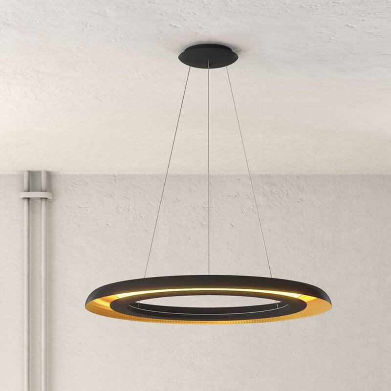 ACB ILUMINACIÓN LED-Hängeleuchte Hängelampe Lampe Leuchte Shiitake schwarz/gold - 8430390242278