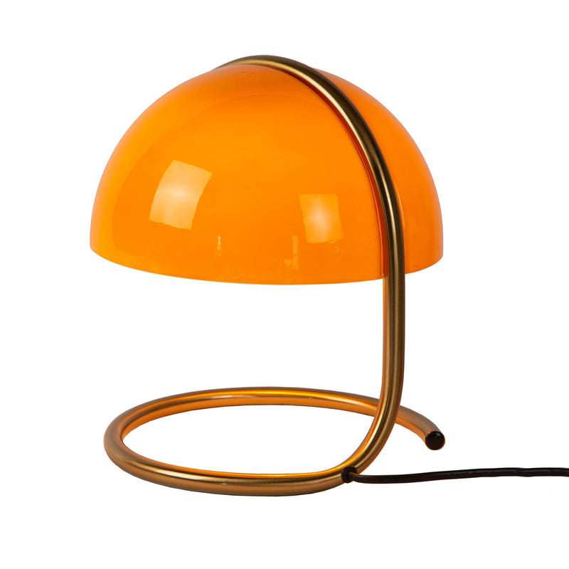 Lucide Tischleuchte Cato LED Lampe Retro Leuchte orange messing 25cm Höhe - 5411212460875