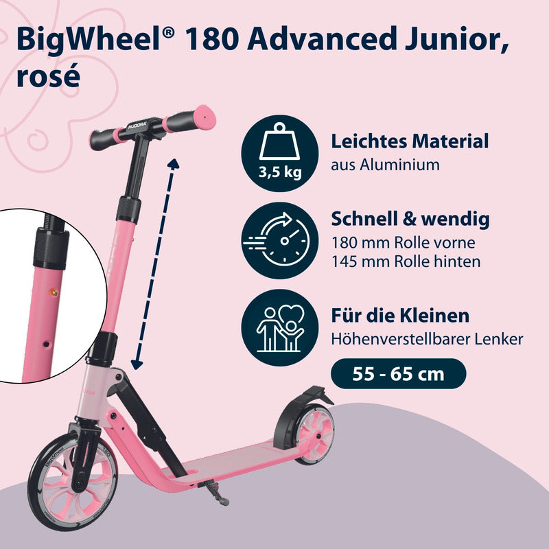 HUDORA 180 AdvancedJunior rosé Roller City-Roller Kinderroller Klapproller - 4005998142240