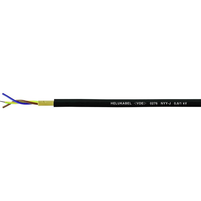 HELU Erdkabel NYY-J 5 G 2.5 mm² Schwarz PVC-Mantel 50 m für Elektroinstallation - 2050004841060