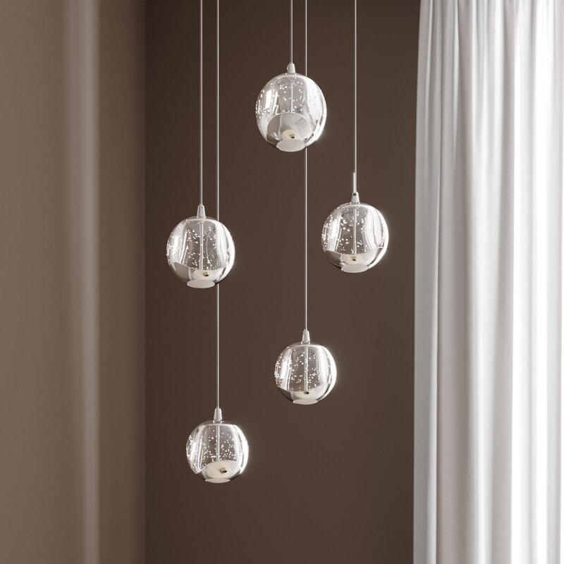 Lucande Pendelleuchte Hängelampe LED Glas Chrom Wohnbereich Tischbeleuchtung - 4251096562460