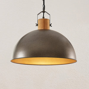 B-Ware Lindby Hängeleuchte Holgar LED Pendelleuchte Lampe dimmbar grün Ø45cm Holz