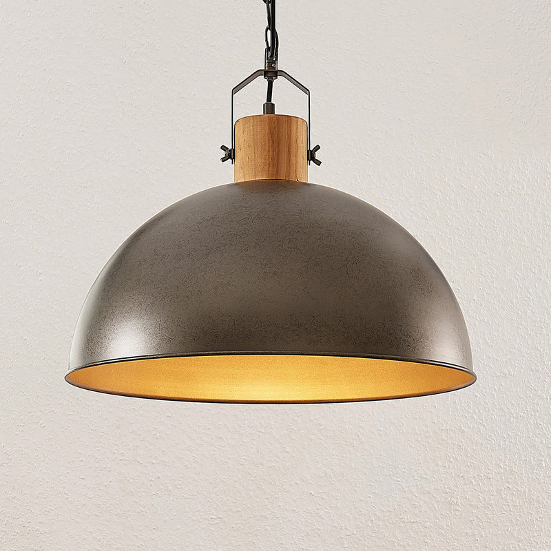 Lindby Hängeleuchte Holgar LED Pendelleuchte Lampe dimmbar grün Ø45cm Holz - 4251096571226