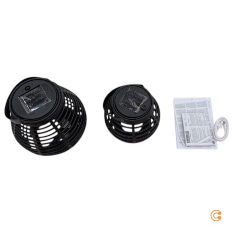 Pauleen Laterne Windlicht Solar LED schwarz Kunststoff Set Garten Dekolicht Auße - 4000870482933