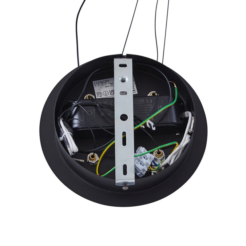 Lucande Pendelleuchte Hängeleuchte LED Pallo Glas Esszimmer schwarz gold dimmbar - 4251911775877