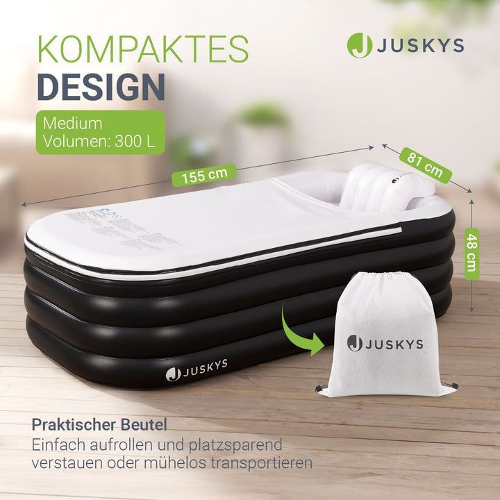 Aufblasbare Badewanne mit Rückenlehne und Luftpumpe für Zuhause und Outdoor 78 - 4262437183329
