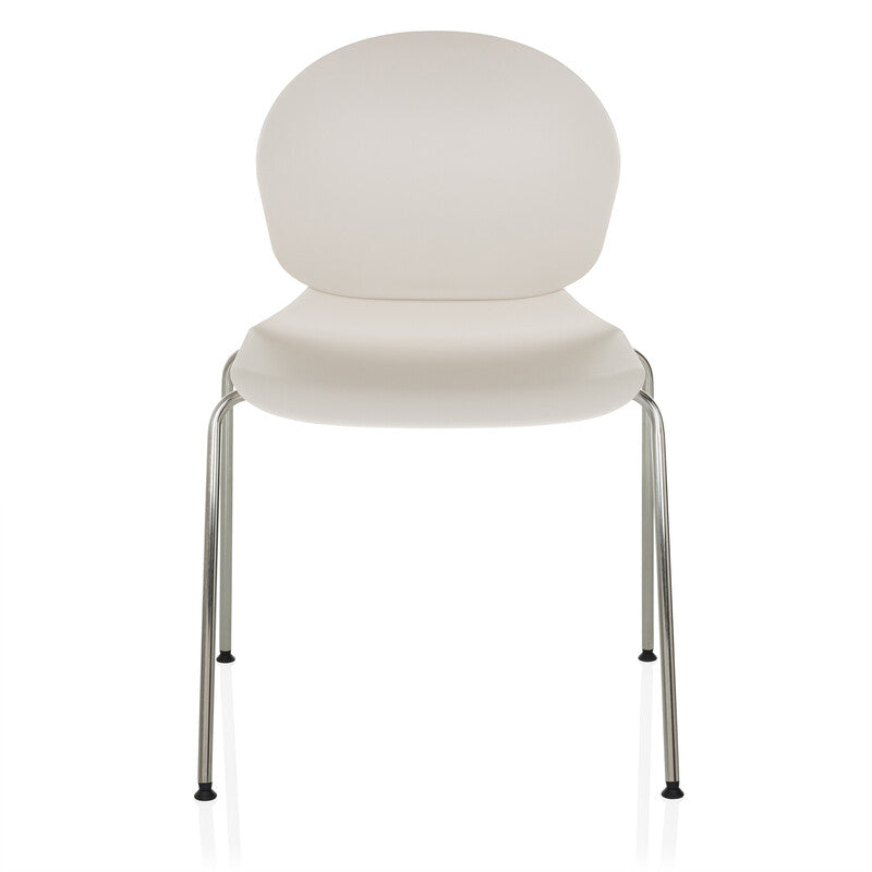hjh OFFICE Besucherstuhl T36 VI weiß Kunststoff Stahl chrom stapelbar 130 kg - 4064323037811