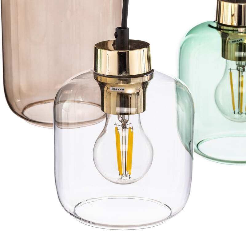 TK-Lighting Hängeleuchte Marco Green 6-flammig LED dimmbar schwarz gold 65x35cm - 5901780533281