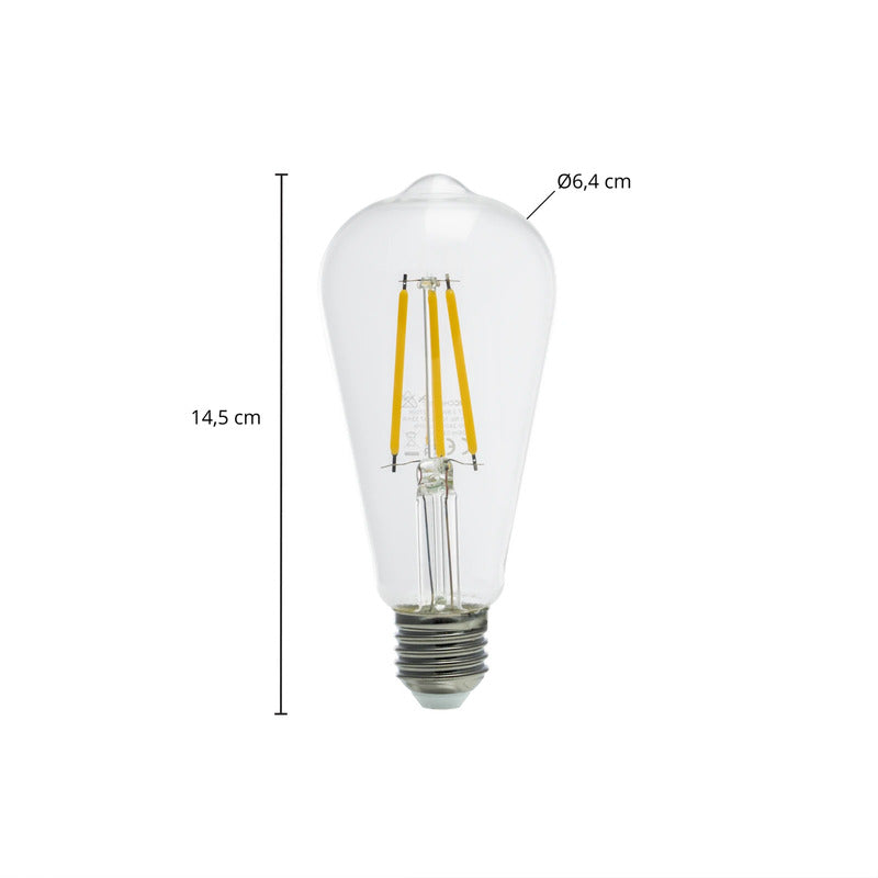 Arcchio LED Leuchtmittel Filament Rustika E27 3,8W warmweiß 806lm klar 2700K - 4251911762013